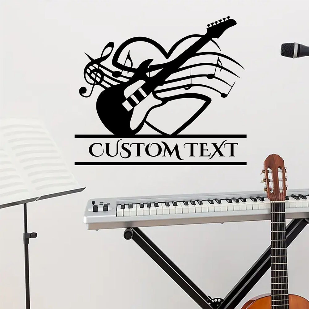 Home Decor Sticker - 1PC DIY Guitarra Personalizada com Texto