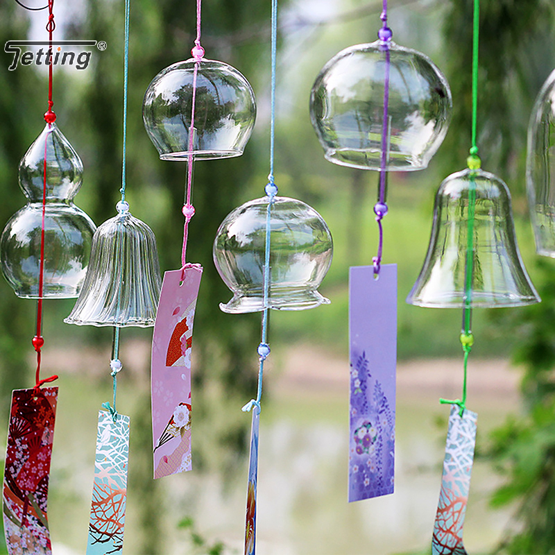 Home Decor Y2K - Vidro Transparente Vento Chimes, Janela Sino