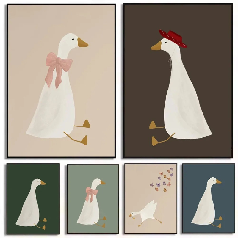 Home Decor Duck - Rosa arco ganso chapéu mãe pato