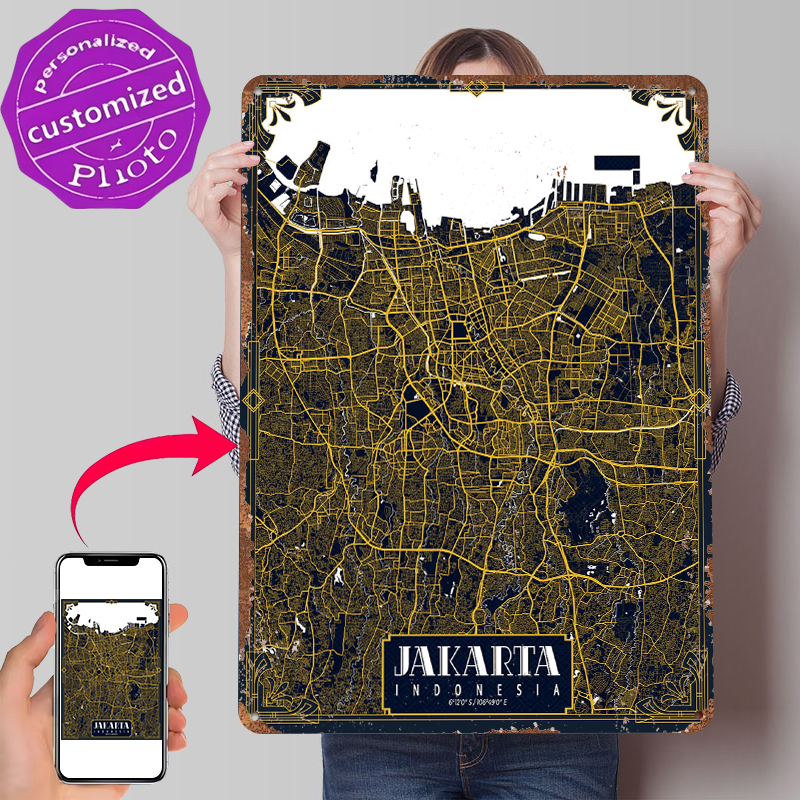 Home Decor Jakarta - Mapa da Cidade de Jacarta, Pôster