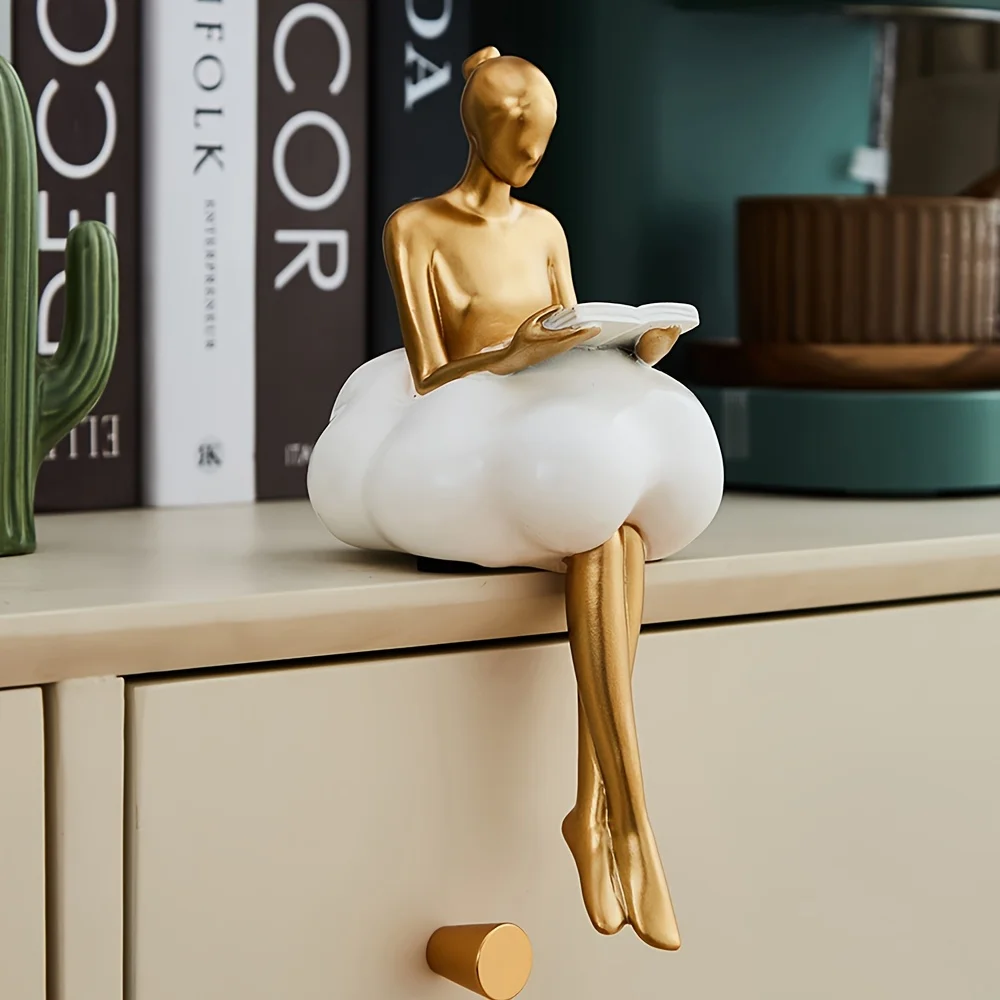 Home Decor Y2K - Menina nuvem escultura figura de arte