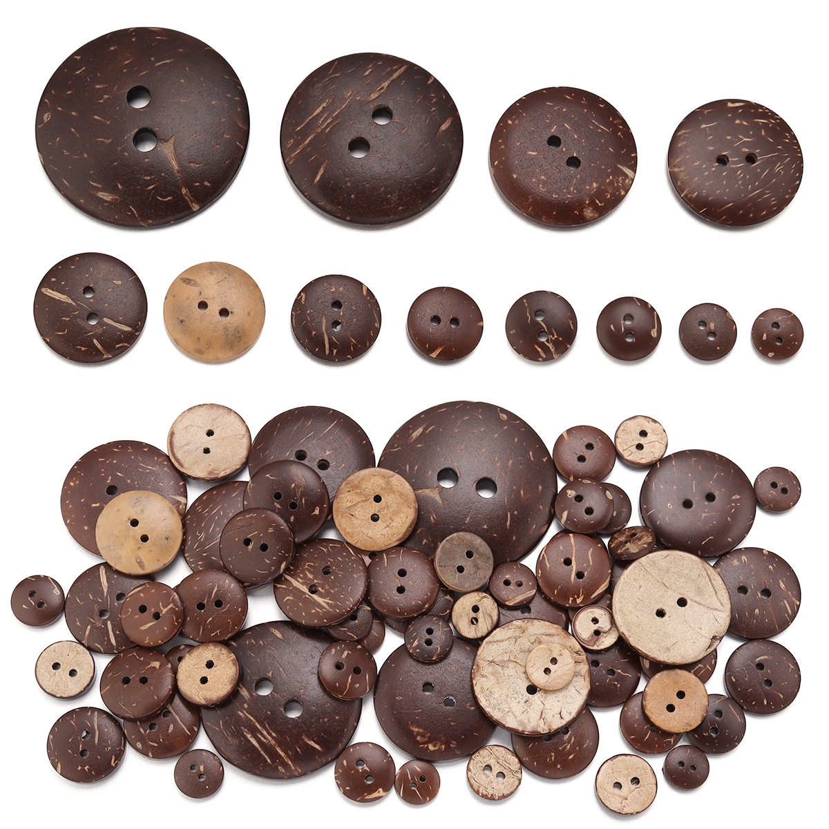 Home Decor Handmade - 10-100Pcs botão de casca de coco