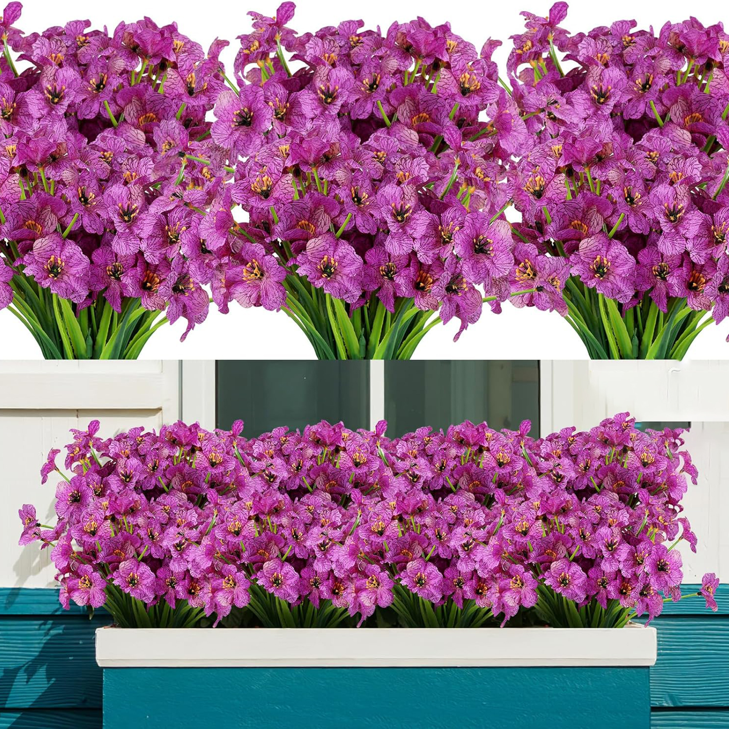 Home Decor Ai - 4/8 Peças de Flores Artificiais Violeta