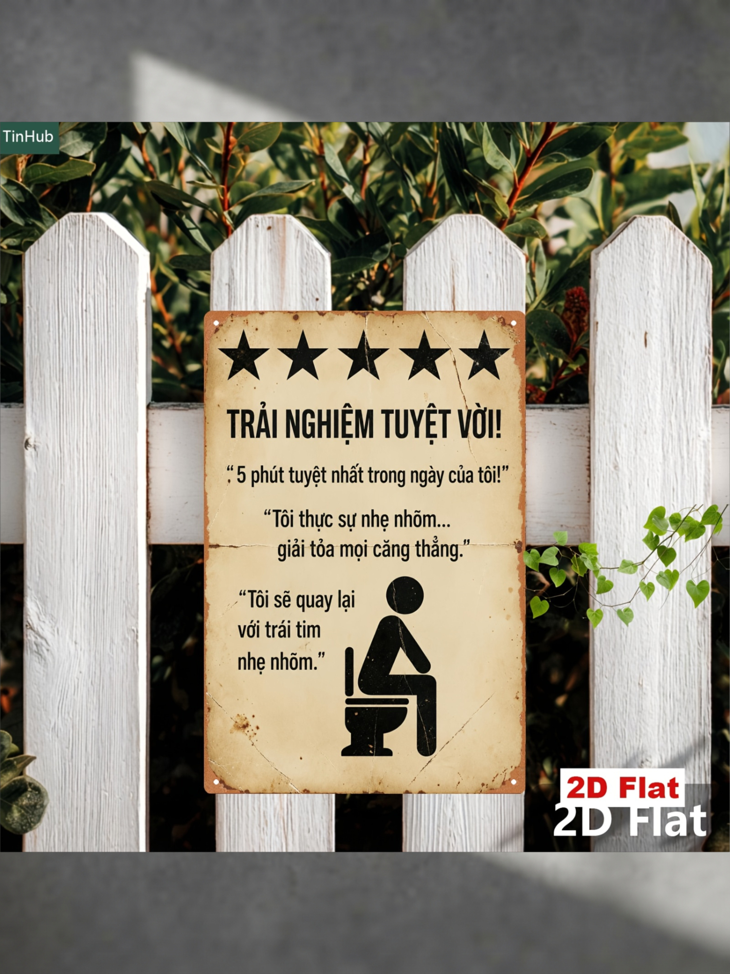 Review Home Decor - Placa de Metal Vintage Vietnamita com