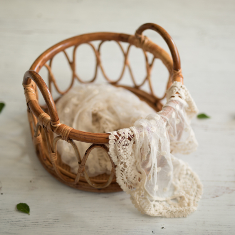 Home Decor Rattan - Bebê Recém-nascido Cesta De Rattan, Adereços
