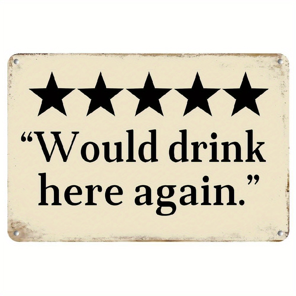 Review Home Decor - Placa de Metal Vintage 5 Estrelas