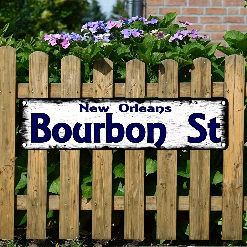 Home Decor New Orleans - Placa de Metal Decorativa Personalizada Bourbon