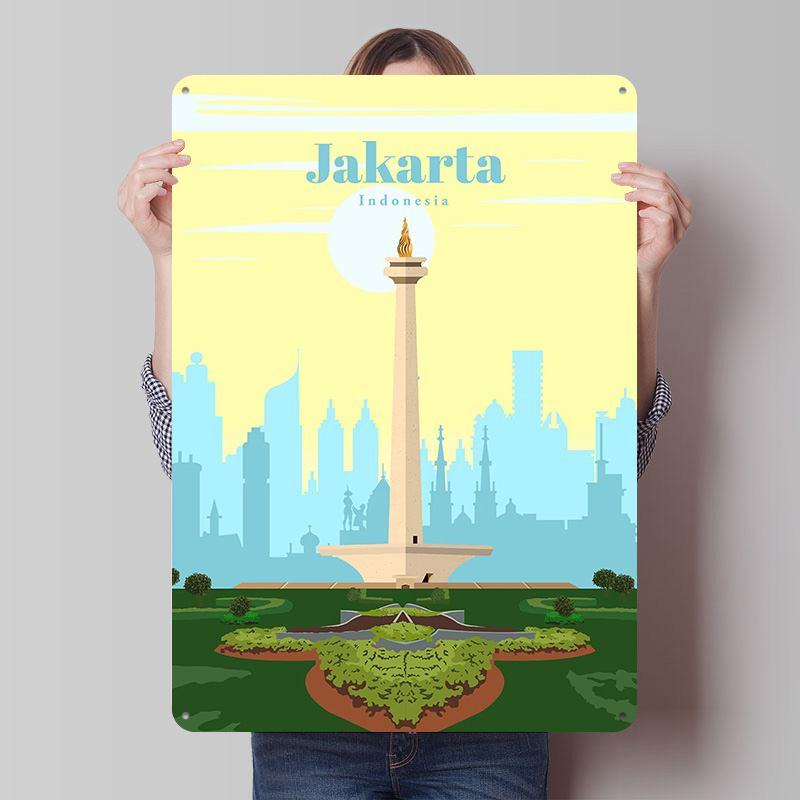 Home Decor Jakarta - Pôster de Viagem a Jacarta, Arte