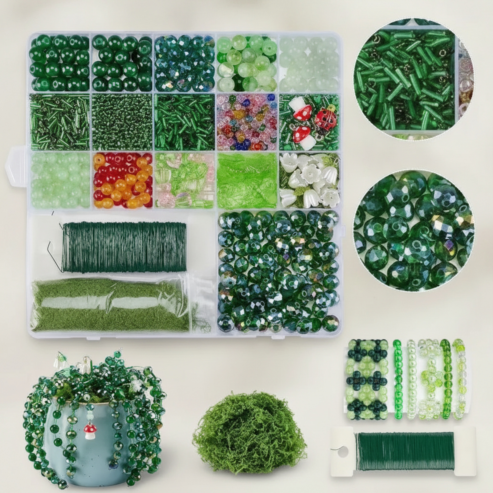 Home Decor Handmade - Kit de Plantas com Contas para