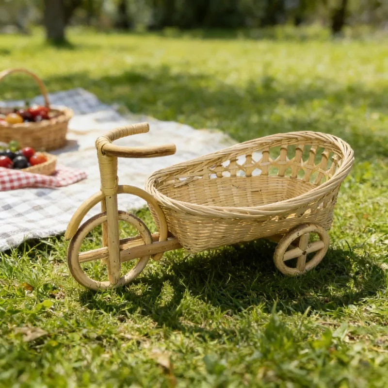Home Decor Rattan - Acessórios para fotografia de recém-nascidos, cesta