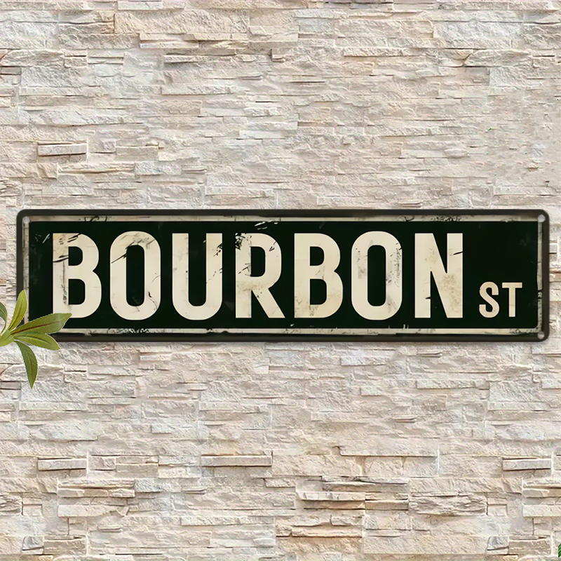 Home Decor New Orleans - Placa de Metal Vintage Bourbon St