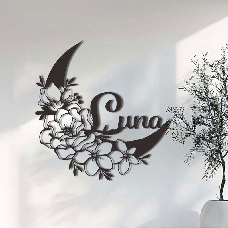 Home Decor Handmade - Placa de Metal Personalizada Flor da