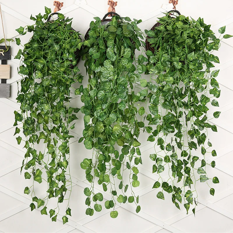 Home Decor Rattan - 90cm artificial verde rabanete parede pendurado
