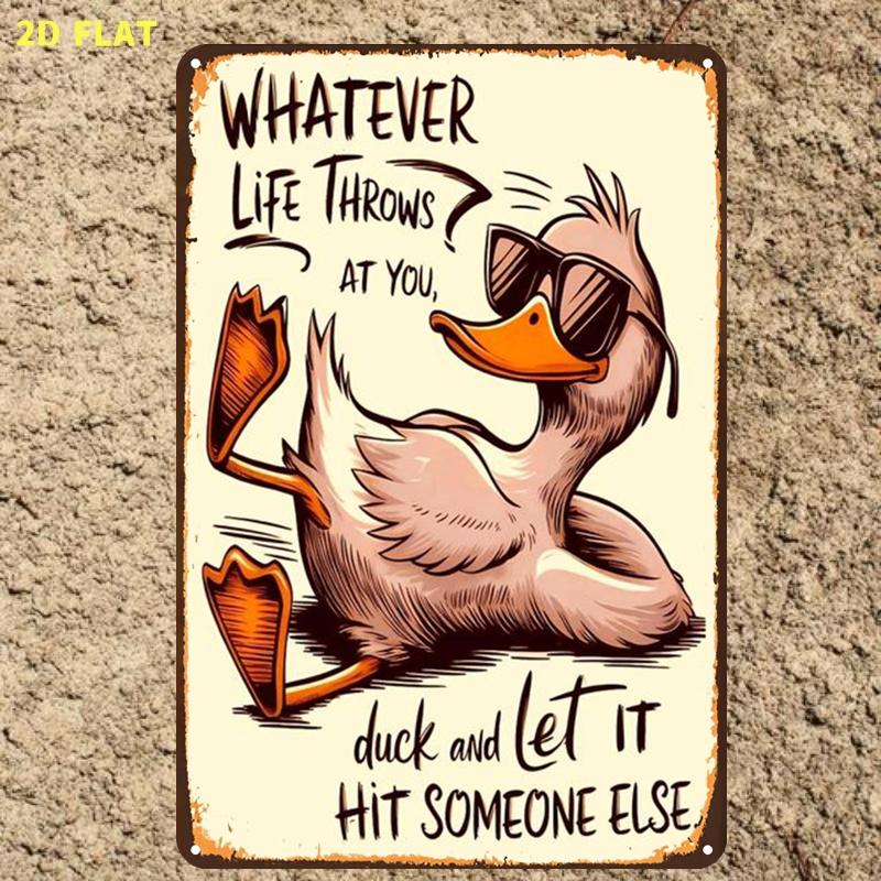 Home Decor Duck - Placa de Metal Inspiracional 2D Plana
