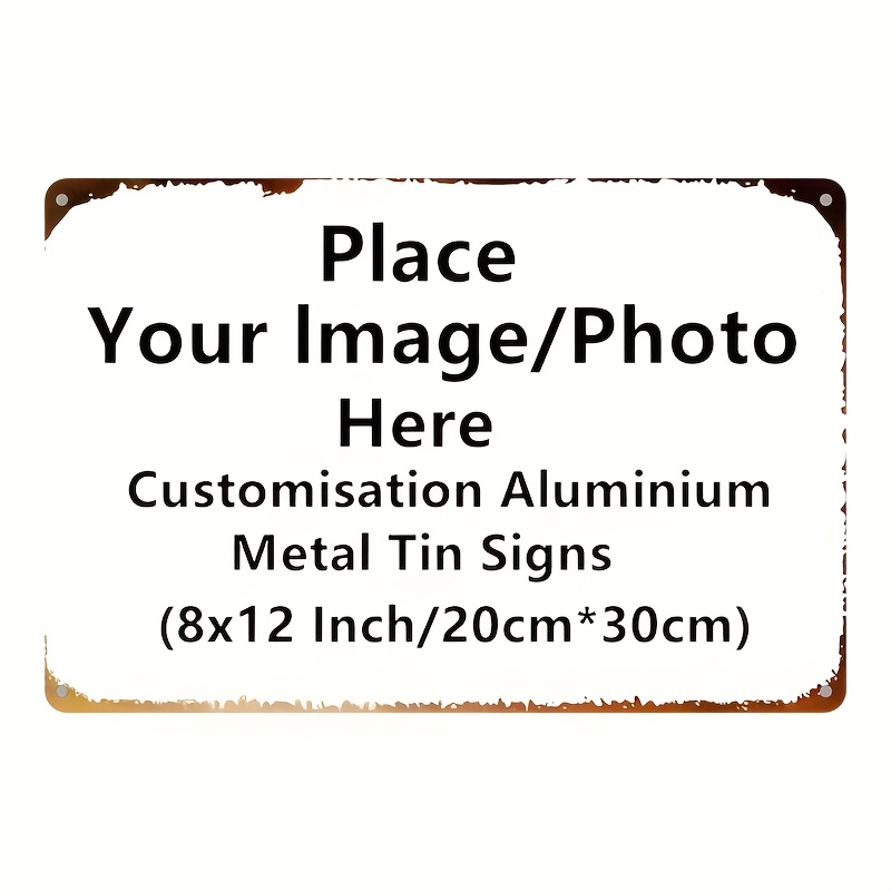 Home Decor Logo - Placa de Metal Personalizada - Foto/Textos/Logotipo
