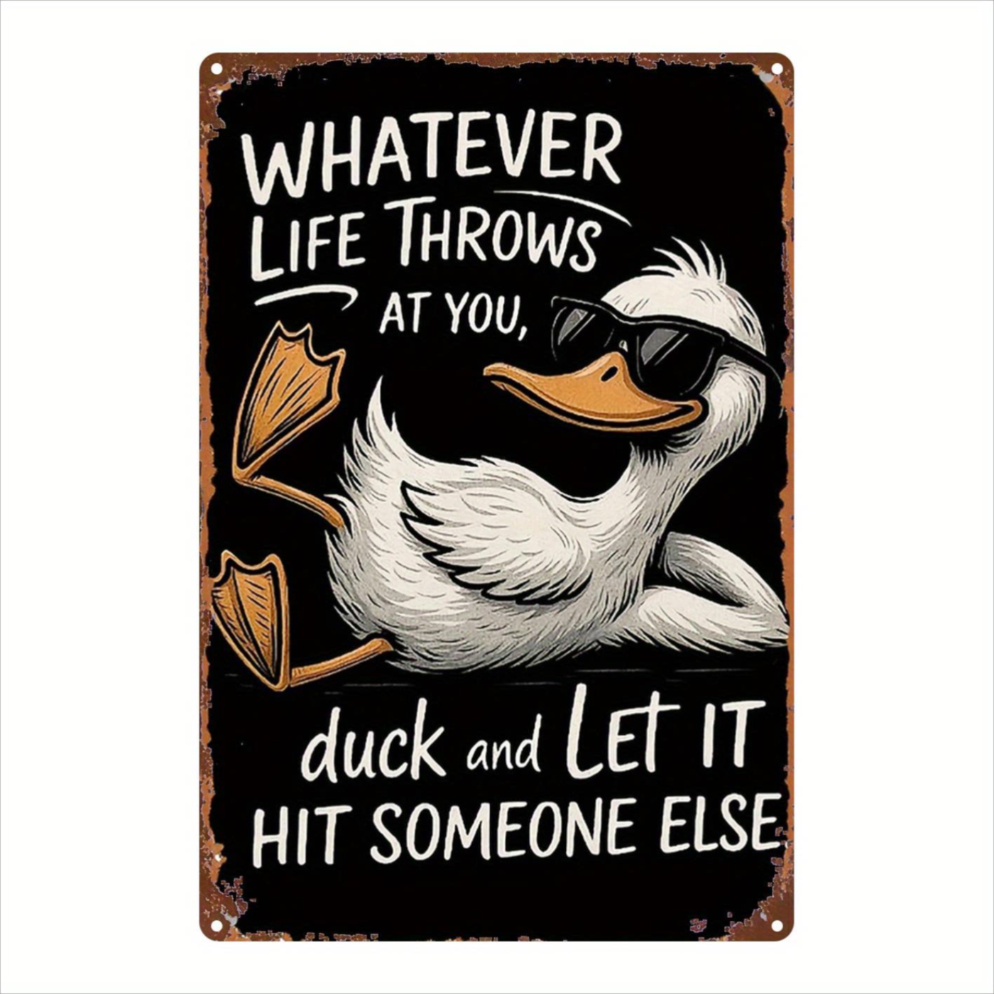 Home Decor Duck - Placa de Metal 2D Plana de