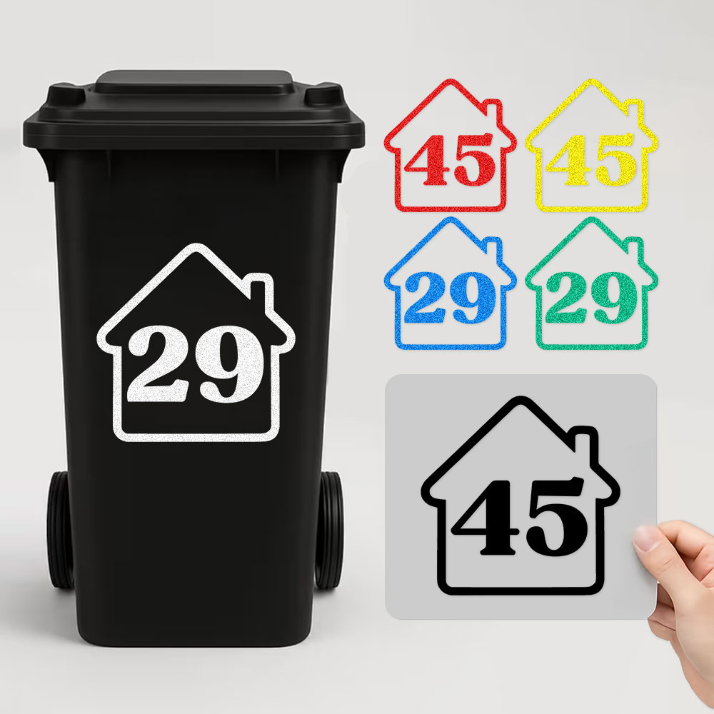 Home Decor Sticker - Adesivos Personalizados Refletivos para Lixeira com
