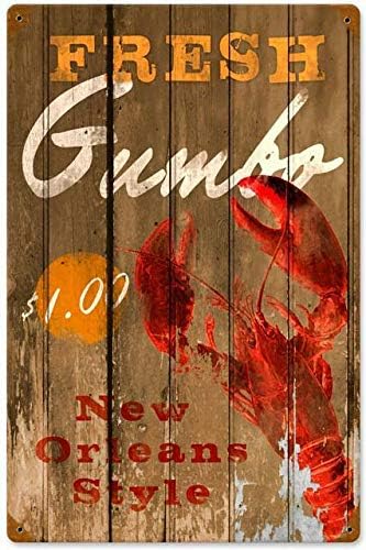 Home Decor New Orleans - Placa de Metal Vintage Chique, Pôster