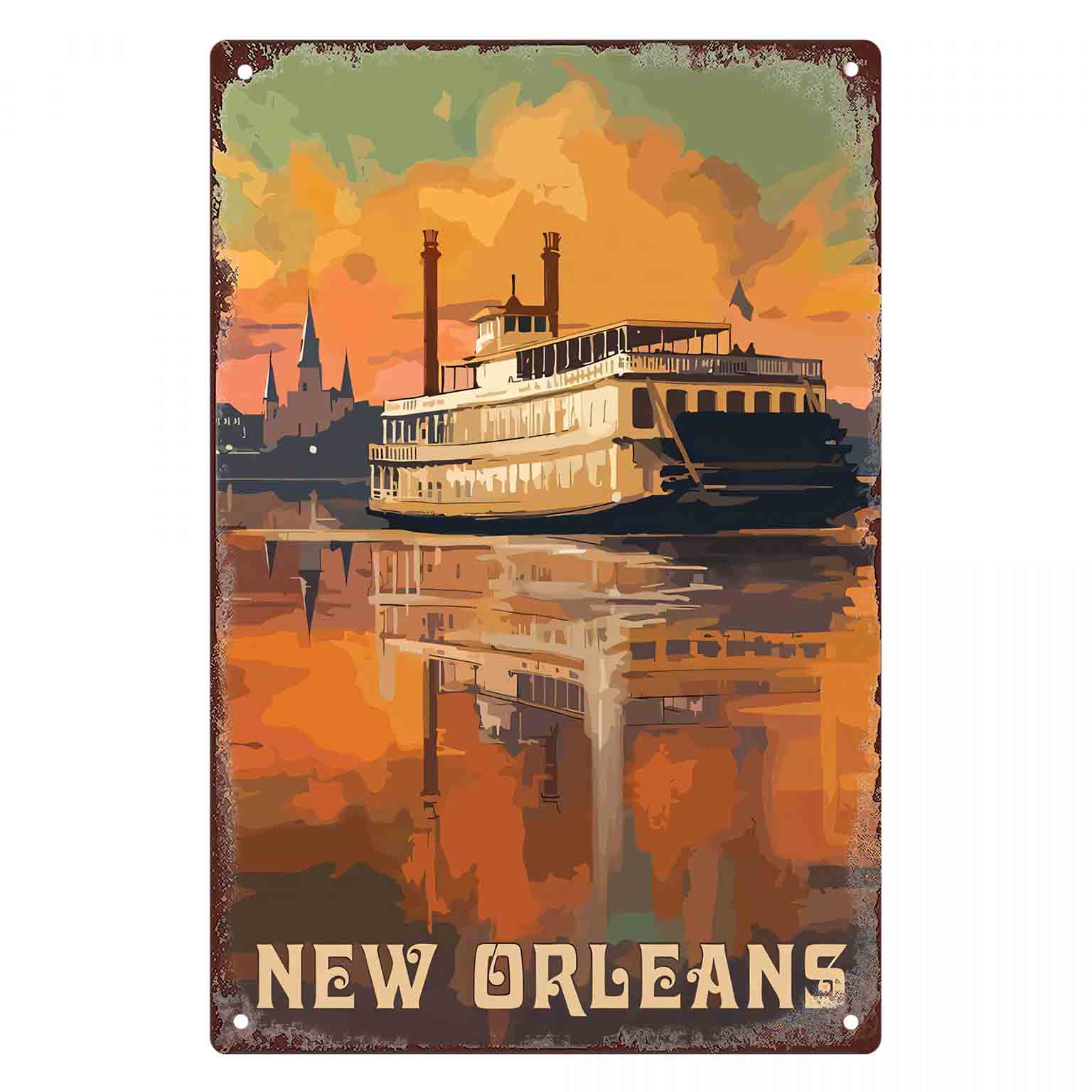 Placa de Metal Decorativa 2D P - Home Decor New Orleans avaliação e preço
