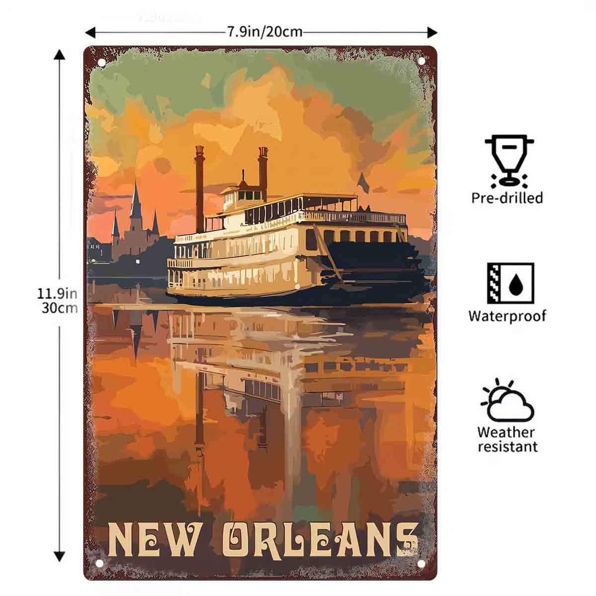 Placa de Metal Decorativa 2D P - Home Decor New Orleans avaliação e preço