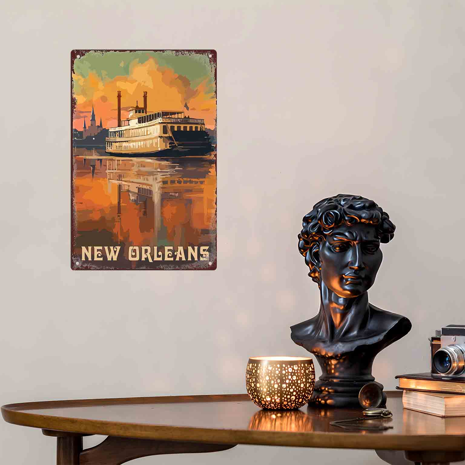 Placa de Metal Decorativa 2D P - Home Decor New Orleans avaliação e preço