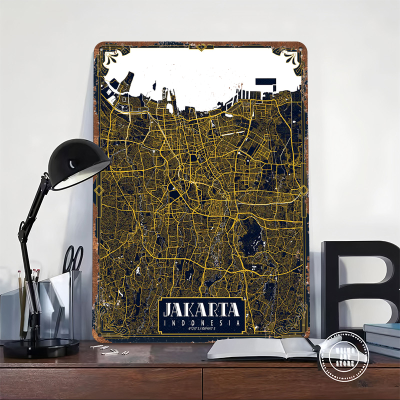 Mapa da Cidade de Jacarta, Pôs - Home Decor Jakarta avaliação e preço