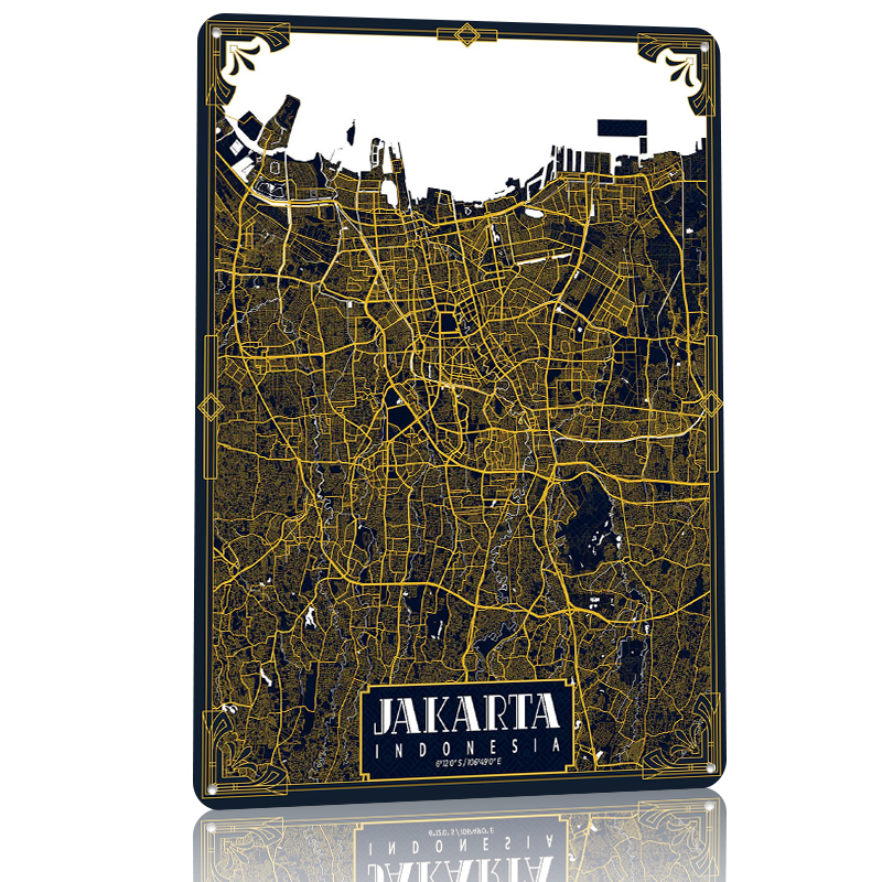 Mapa da Cidade de Jacarta, Pôs - Home Decor Jakarta avaliação e preço