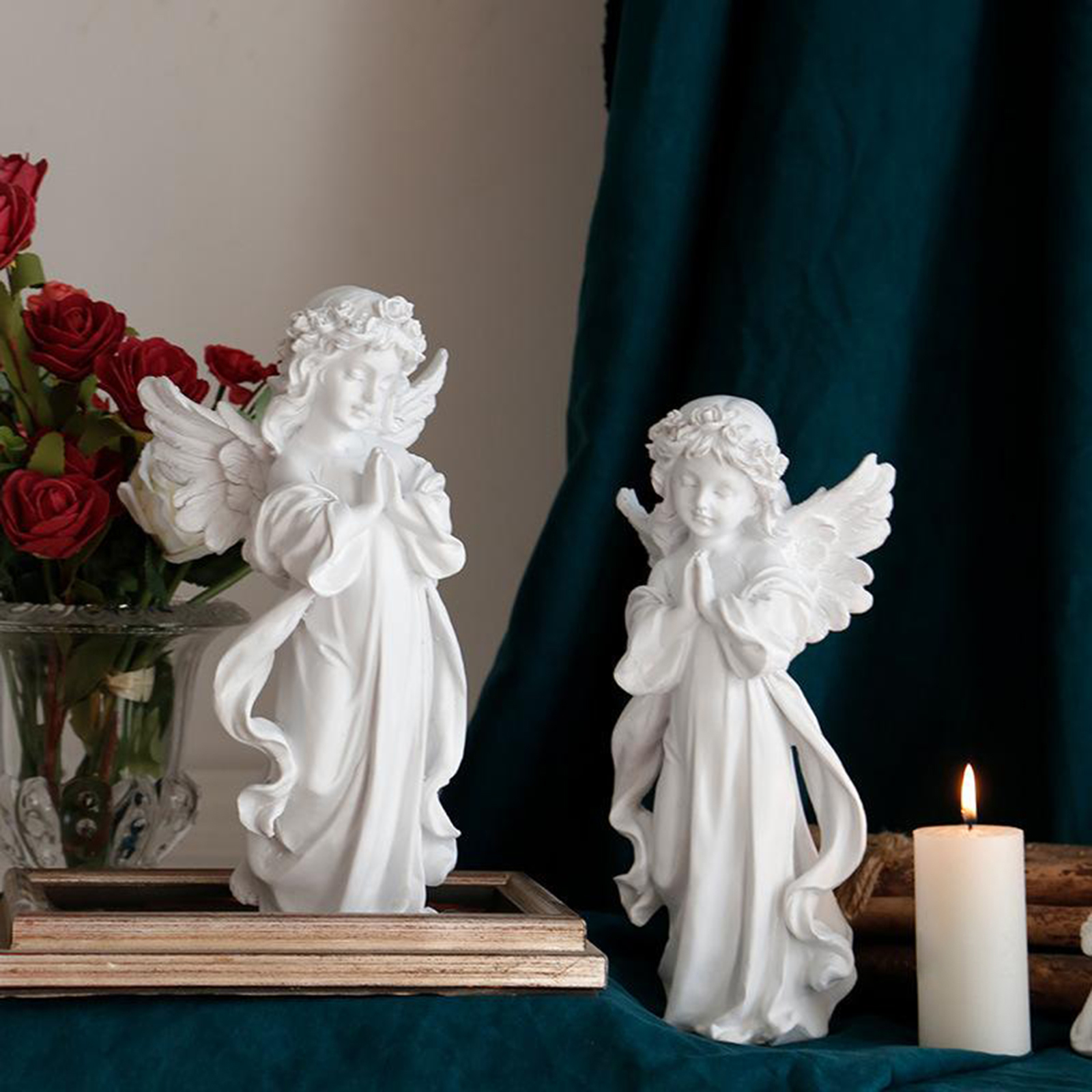 Resina Orando Angel Figurine,  - Home Decor Modern Organic avaliação e preço