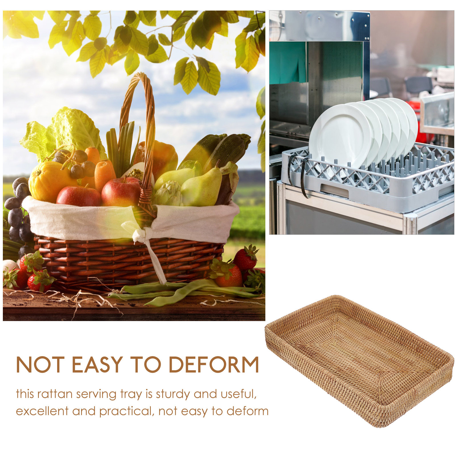 Bandeja Retangular Grande de R - Home Decor Rattan avaliação e preço