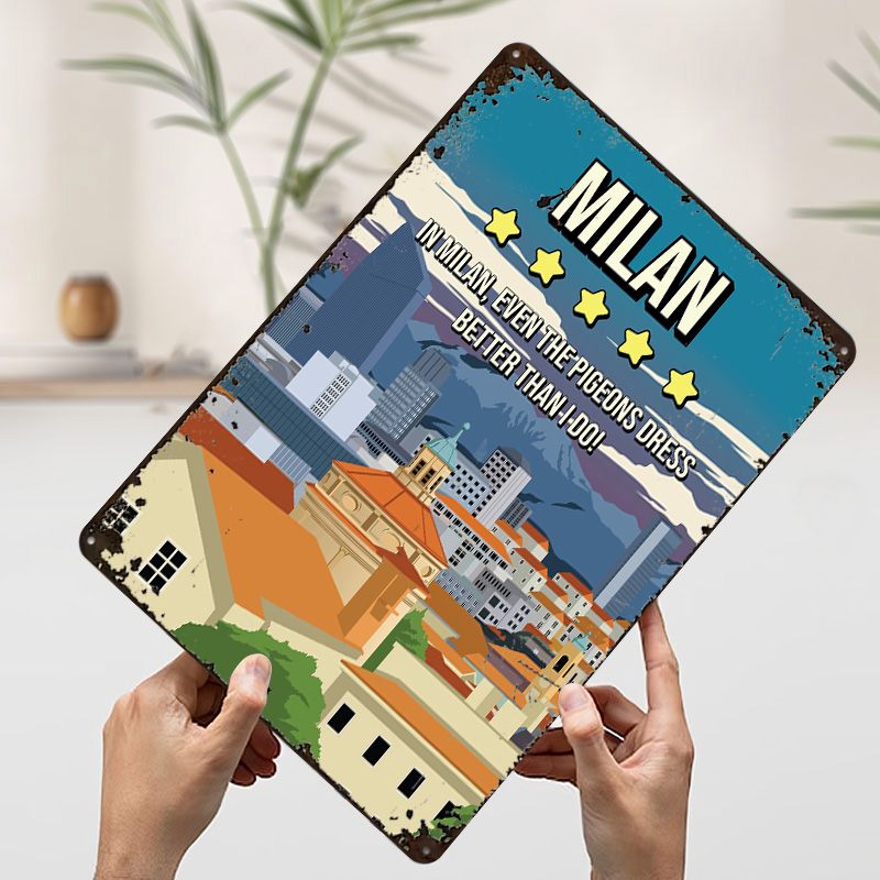 Placa de Metal Vintage Persona - Review Home Decor avaliação e preço