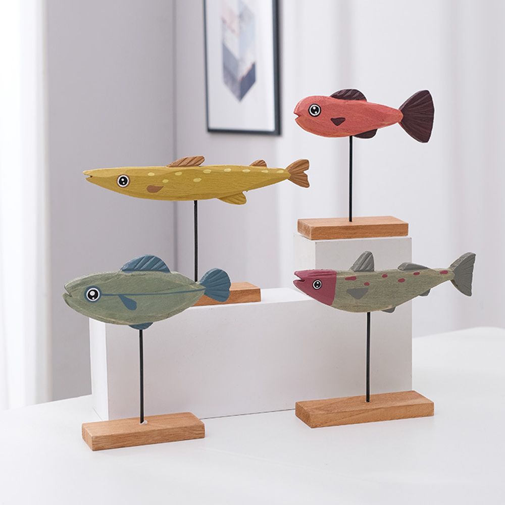 Estátua de peixe de madeira co - Home Decor Modern Organic avaliação e preço