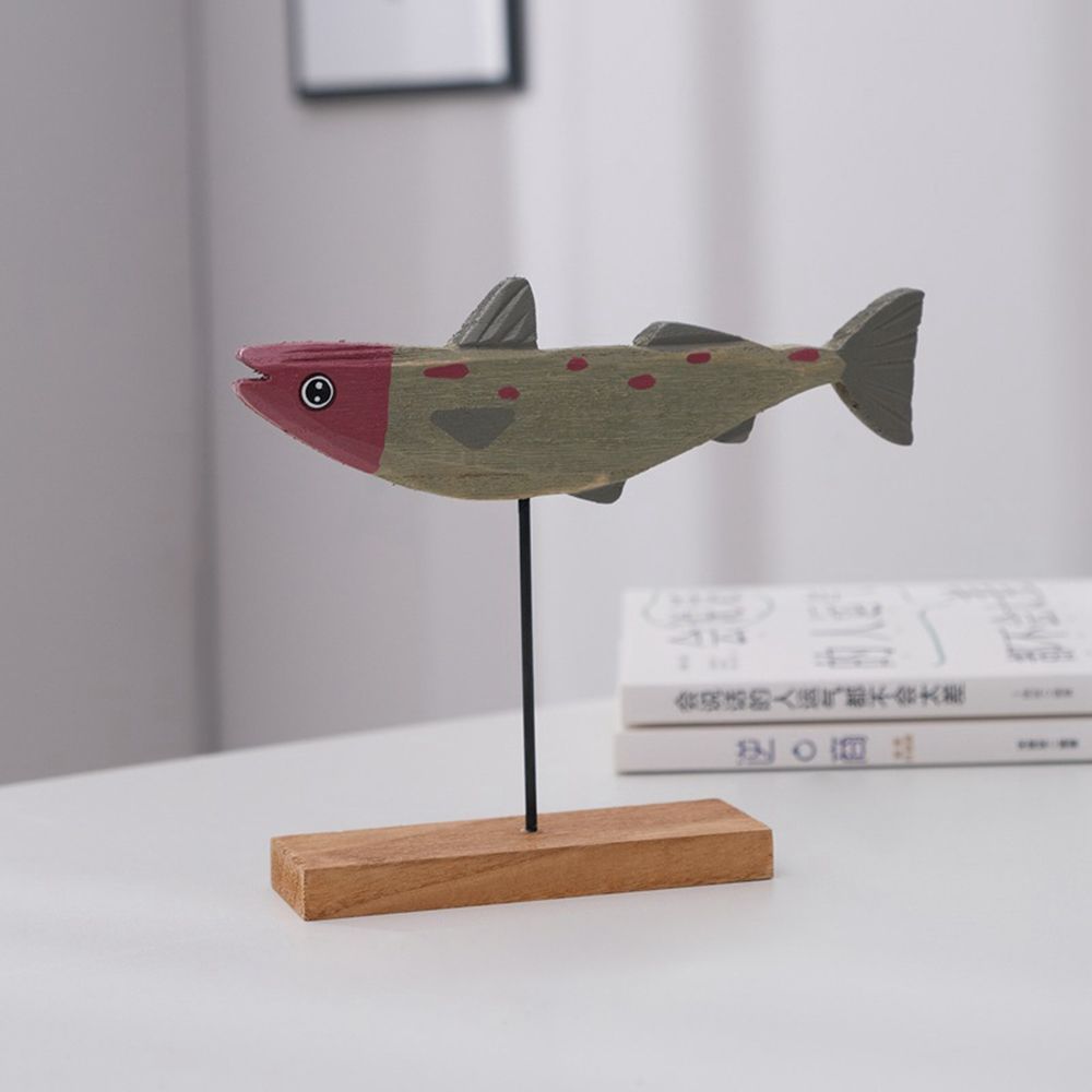 Estátua de peixe de madeira co - Home Decor Modern Organic avaliação e preço