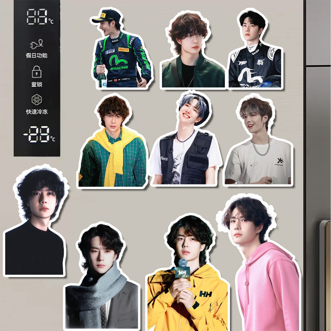 Wang yibo geladeira adesivo su - Home Decor Sticker avaliação e preço