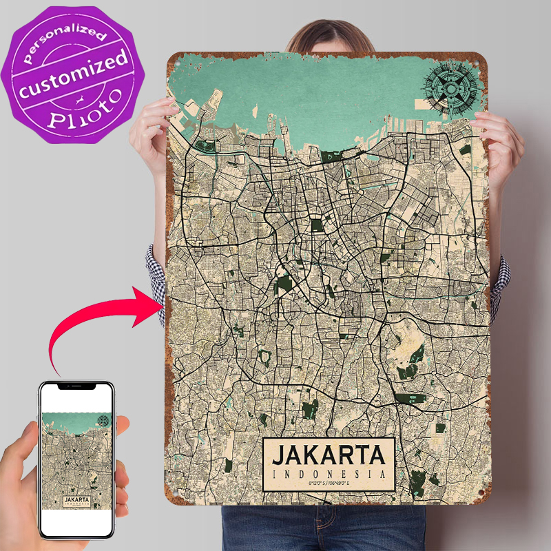 Mapa da Cidade de Jacarta em P - Home Decor Jakarta avaliação e preço
