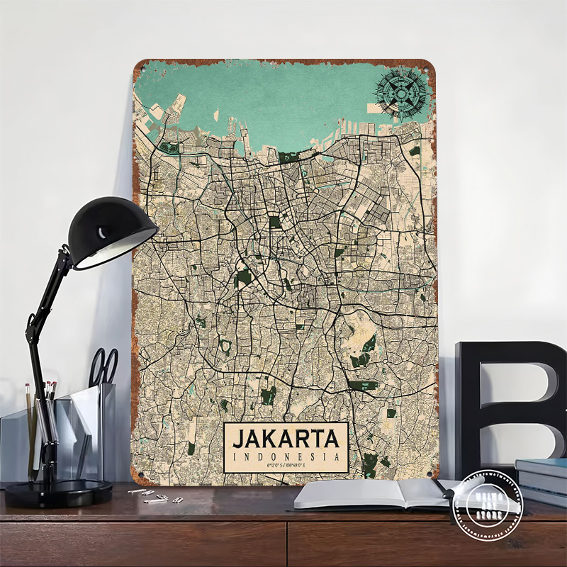 Mapa da Cidade de Jacarta em P - Home Decor Jakarta avaliação e preço