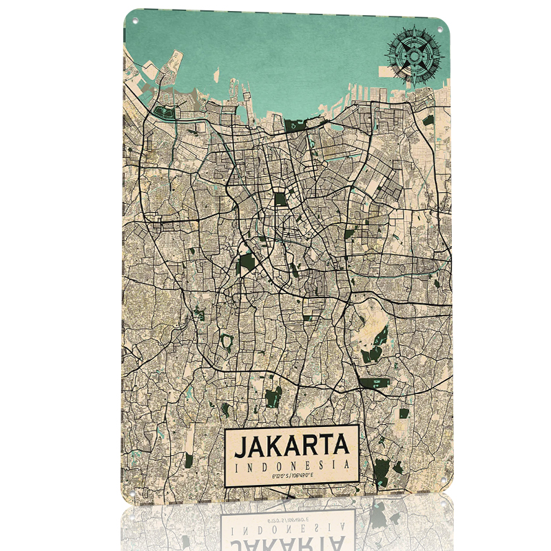 Mapa da Cidade de Jacarta em P - Home Decor Jakarta avaliação e preço