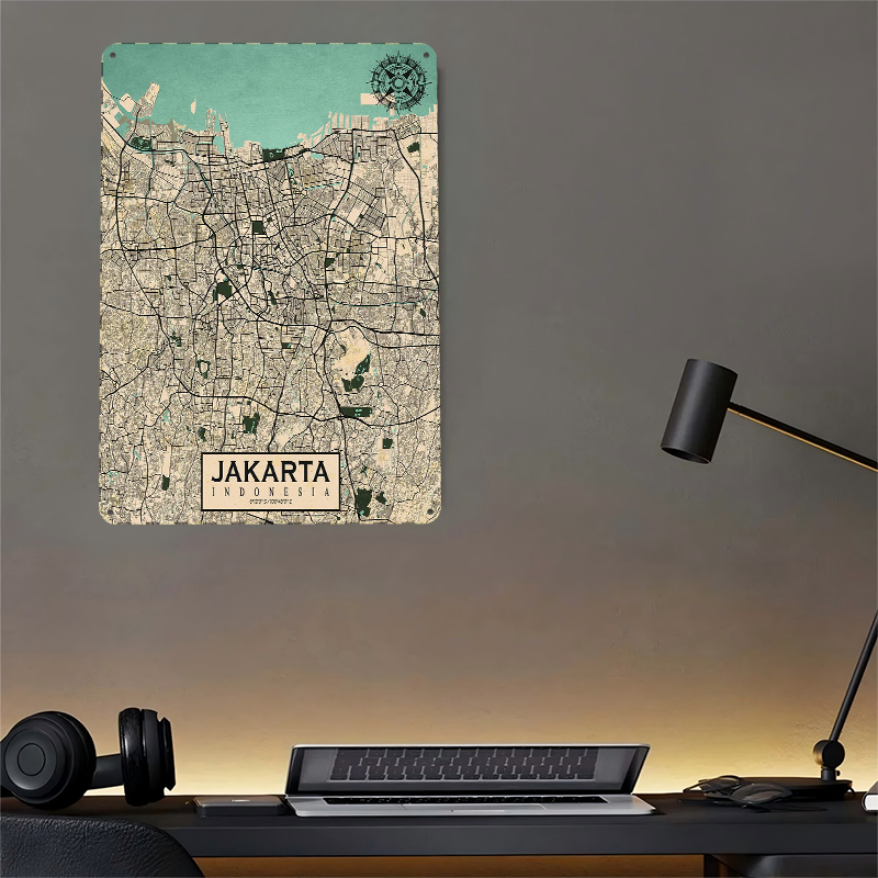 Mapa da Cidade de Jacarta em P - Home Decor Jakarta avaliação e preço