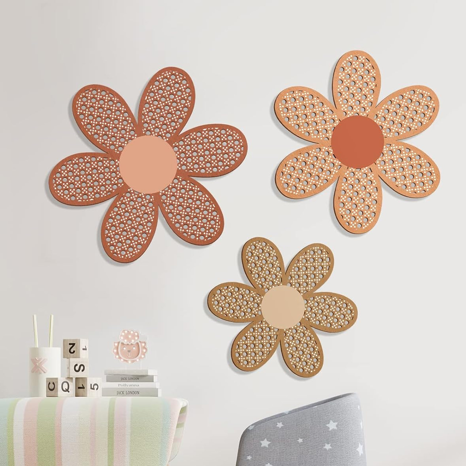 Conjunto de 3 Peças de Decoraç - Home Decor Rattan avaliação e preço
