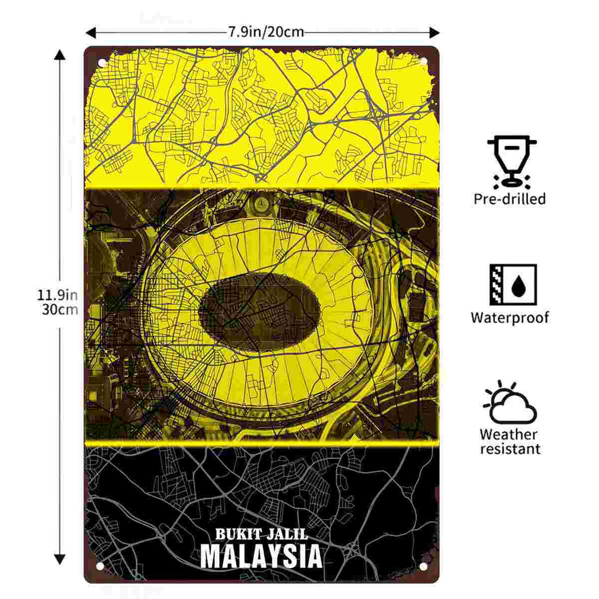 Placa de Metal Decorativa 2D P - Home Decor Malaysia avaliação e preço