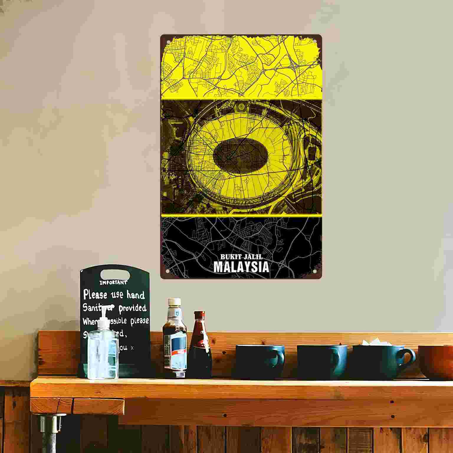 Placa de Metal Decorativa 2D P - Home Decor Malaysia avaliação e preço
