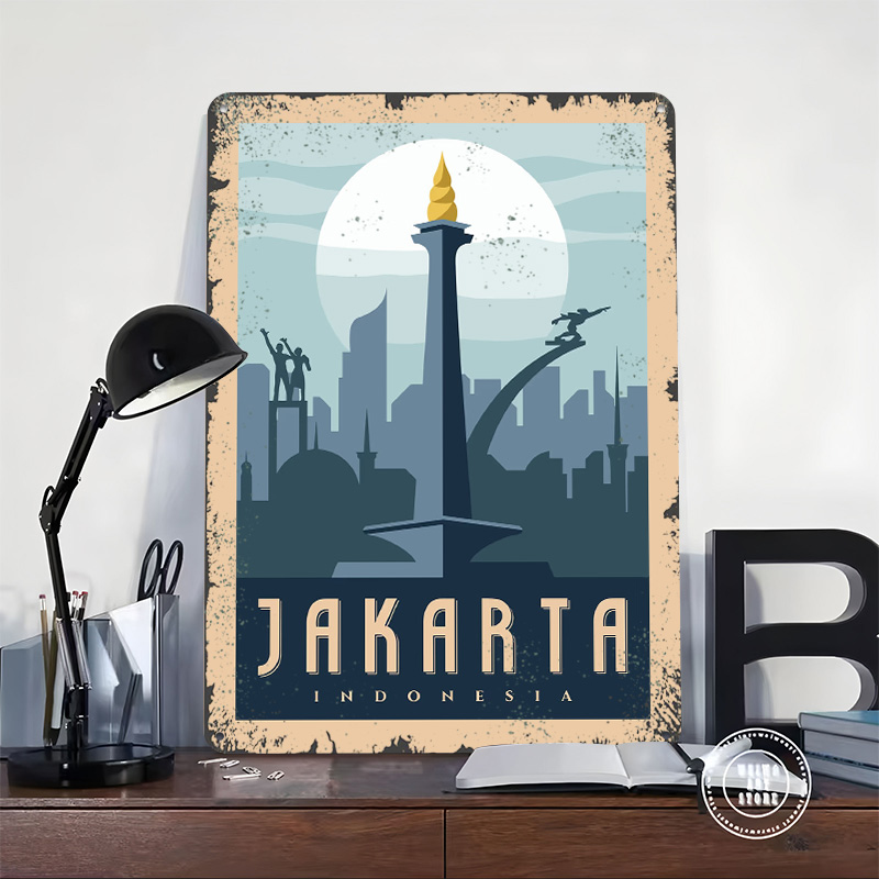 Pôster Metálico de Viagem Jaka - Home Decor Jakarta avaliação e preço