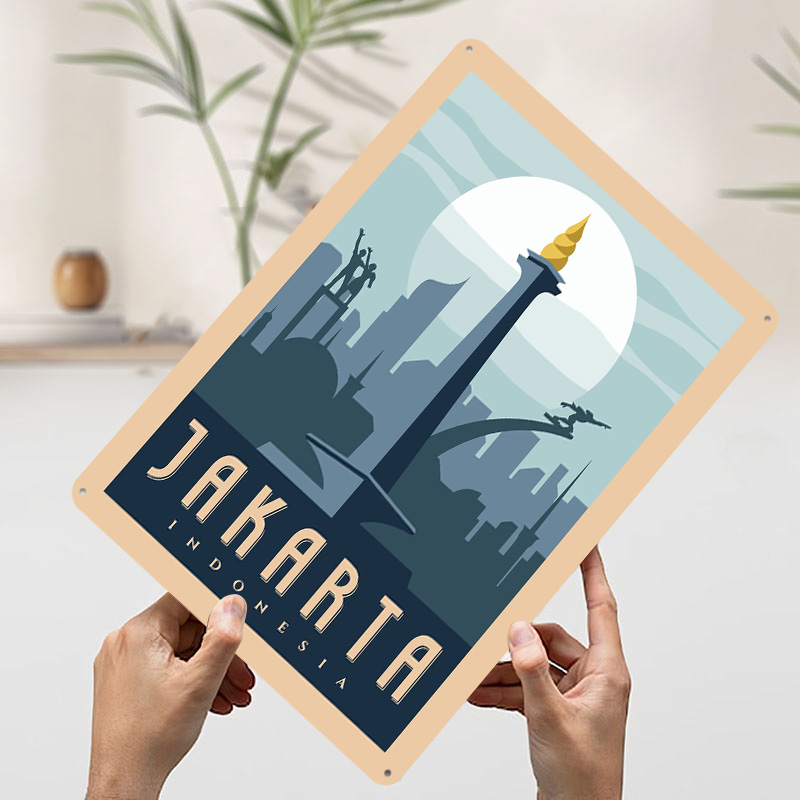 Pôster Metálico de Viagem Jaka - Home Decor Jakarta avaliação e preço