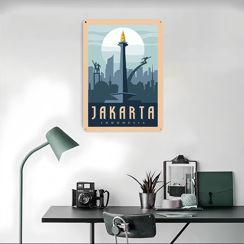 Pôster Metálico de Viagem Jaka - Home Decor Jakarta avaliação e preço