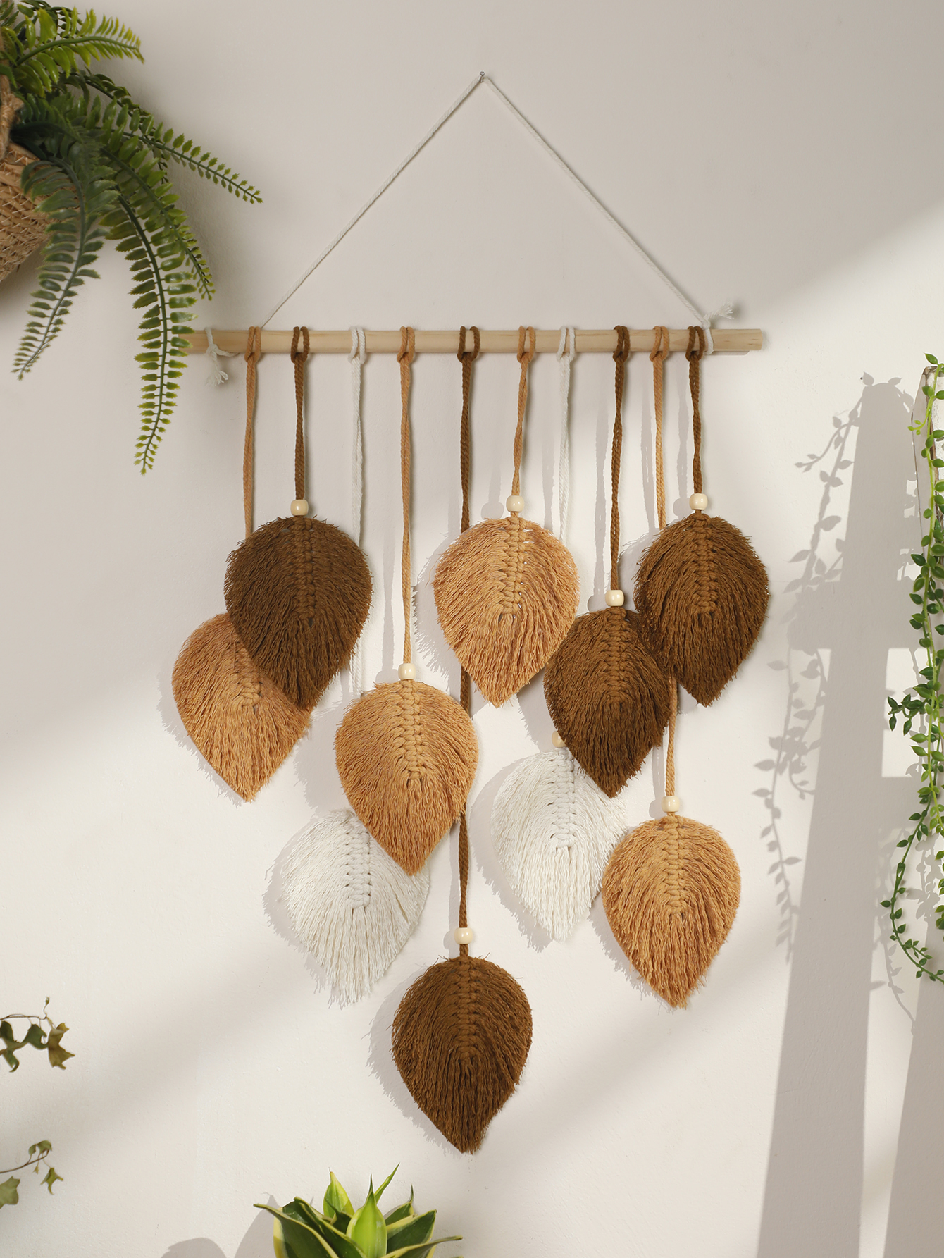 Folha Macramé Tapeçaria de Par - Home Decor Y2K avaliação e preço