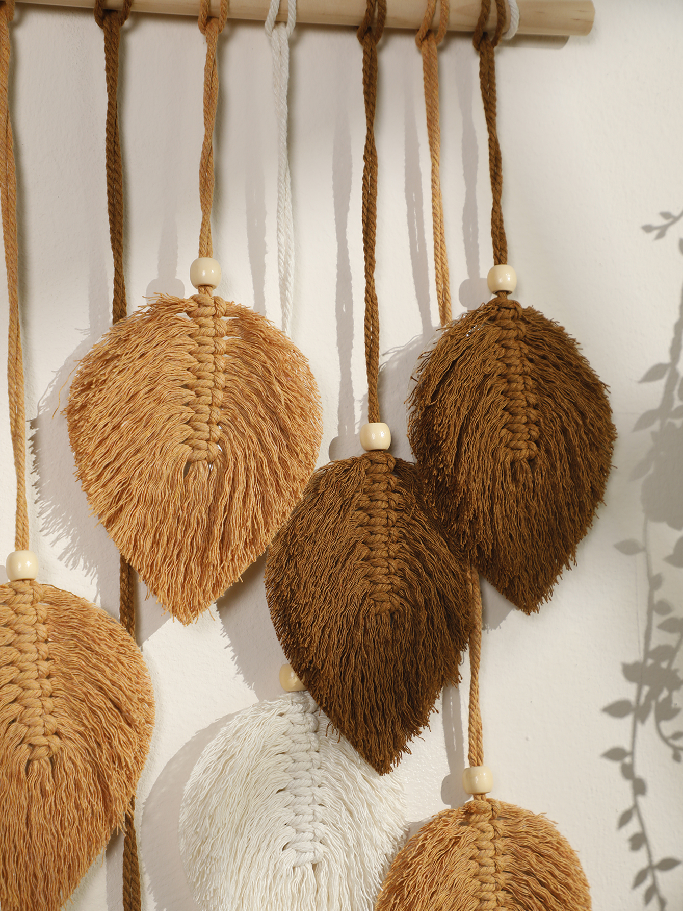 Folha Macramé Tapeçaria de Par - Home Decor Y2K avaliação e preço