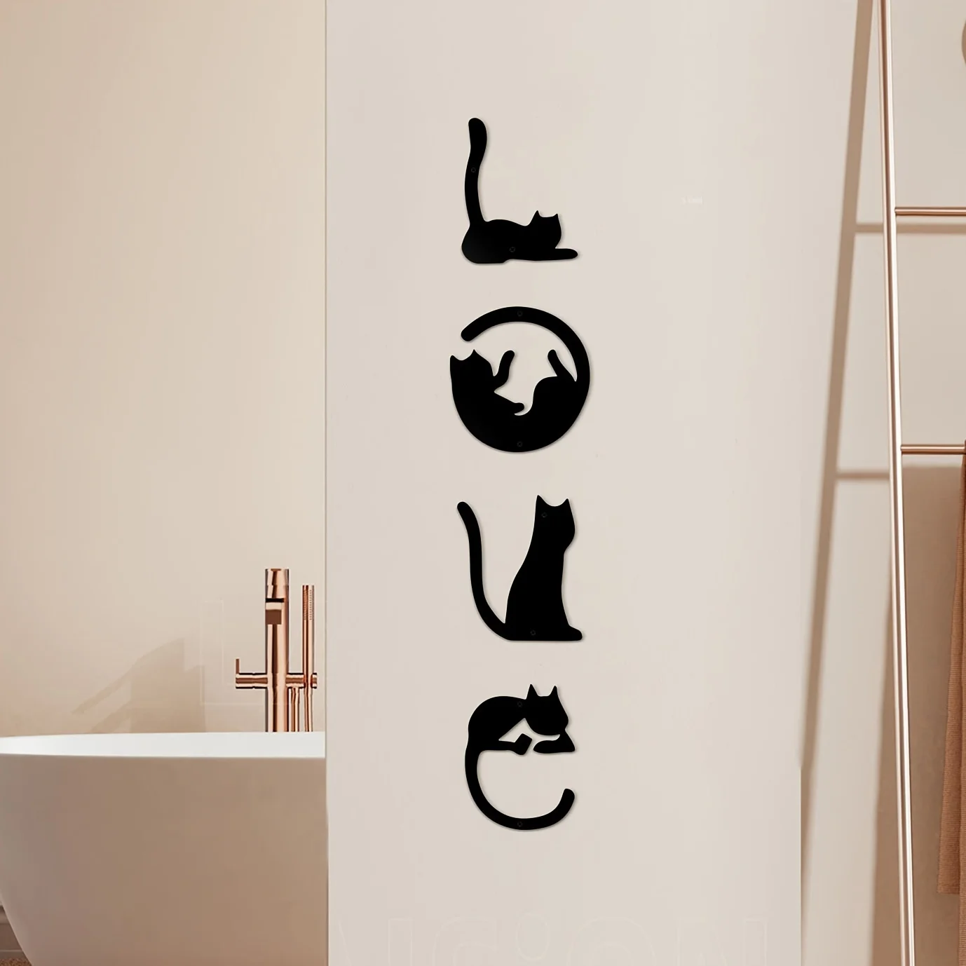 HelloYoung-Cute Cat Metal Wall - Home Decor Y2K avaliação e preço