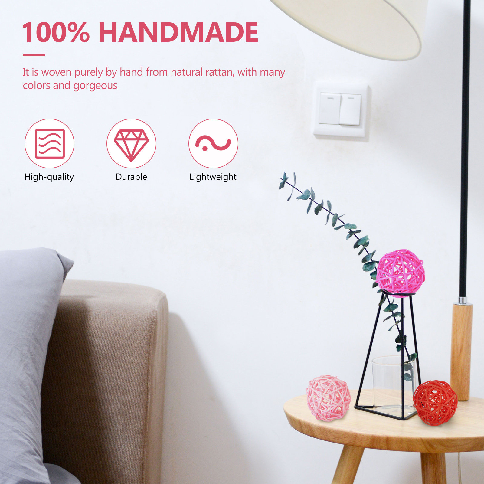 20 Peças de Bolas de Rattan De - Home Decor Rattan avaliação e preço