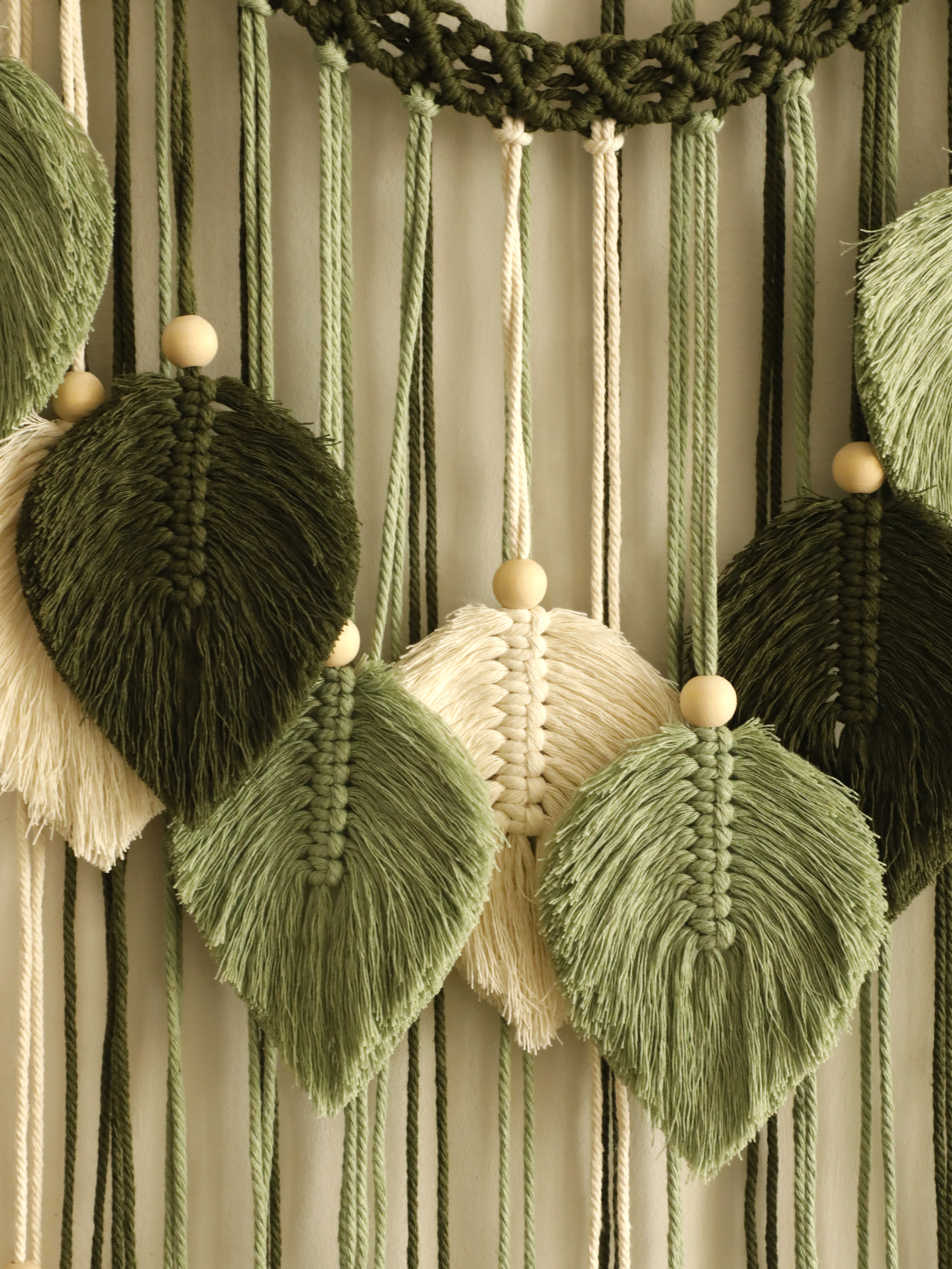 Macrame folha tapeçaria boho d - Home Decor Y2K avaliação e preço